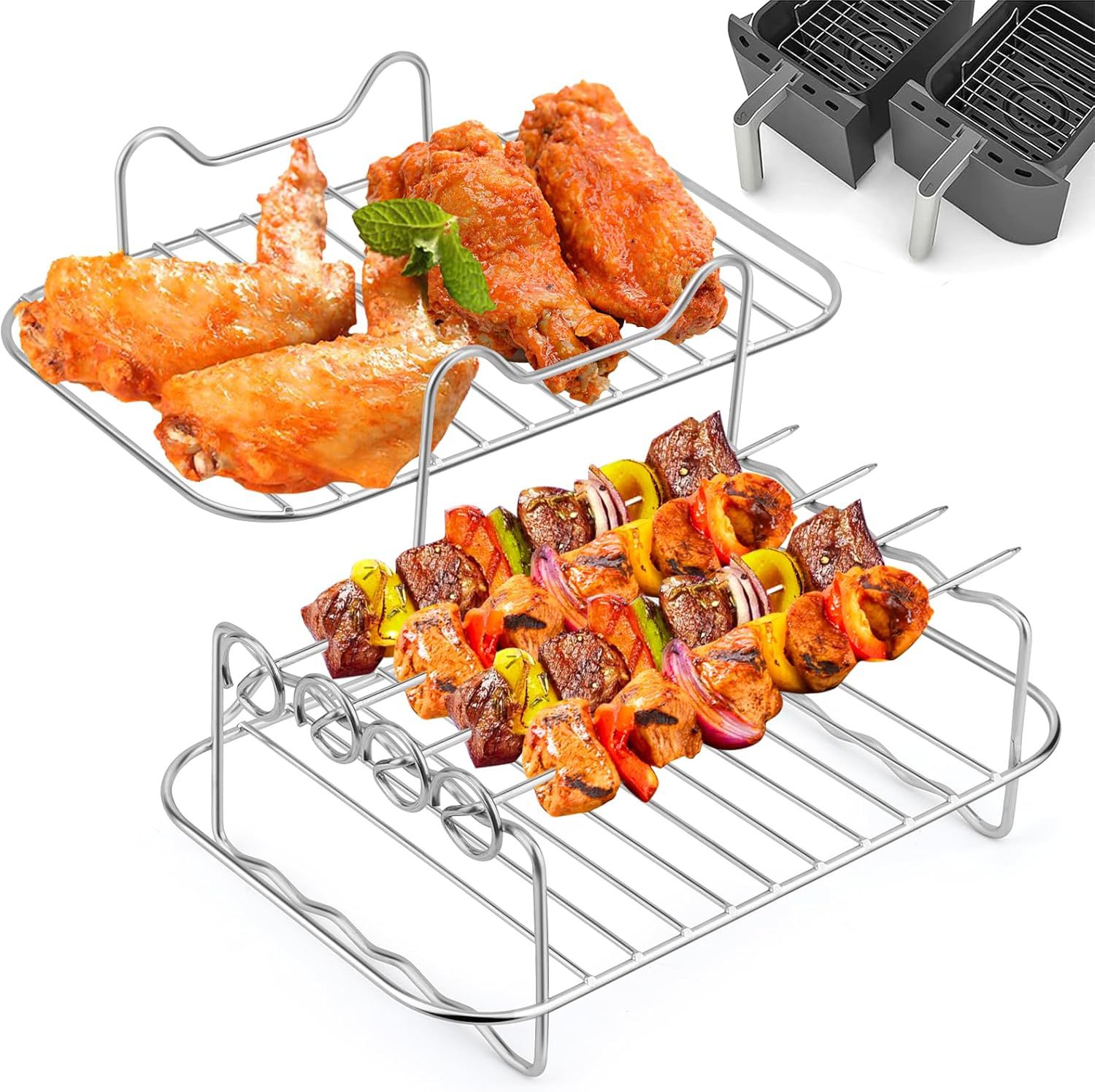 Silicone Air Fryer Mat for Amazon Ninja Af300/Af400 Steaming Rack Grill Accessories Silicone Baking Pan