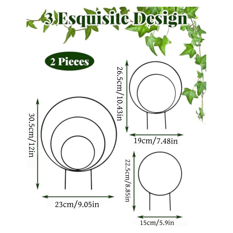 Cross-Border Amazon Temu Metal Three-Ring Plant Pot Climbing Frame Creative Climbing Plant Fixed Flower Stand Wholesale