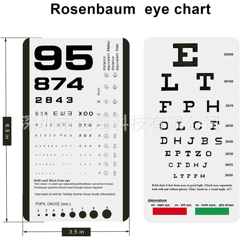 Visual chart international standard visual chart thickening e word c forming human children version waterproof logarithmic myopia table test