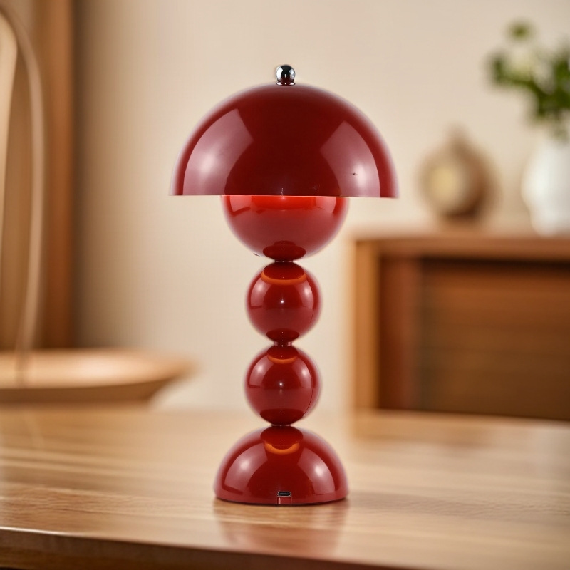 Danish Mushroom Bud Table Lamp Bedroom Desk Retro Ins Style Atmosphere Night Light Girl Gift Bedside Lamp Led Lamp