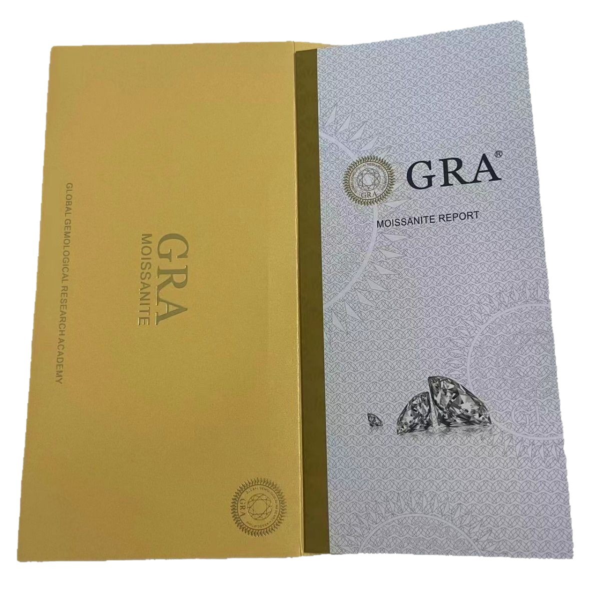 Gra Moissanite Certificate Wholesale Multi-Size Specifications Colorful Irregular Shape Certificate with Unique Code and Black Card