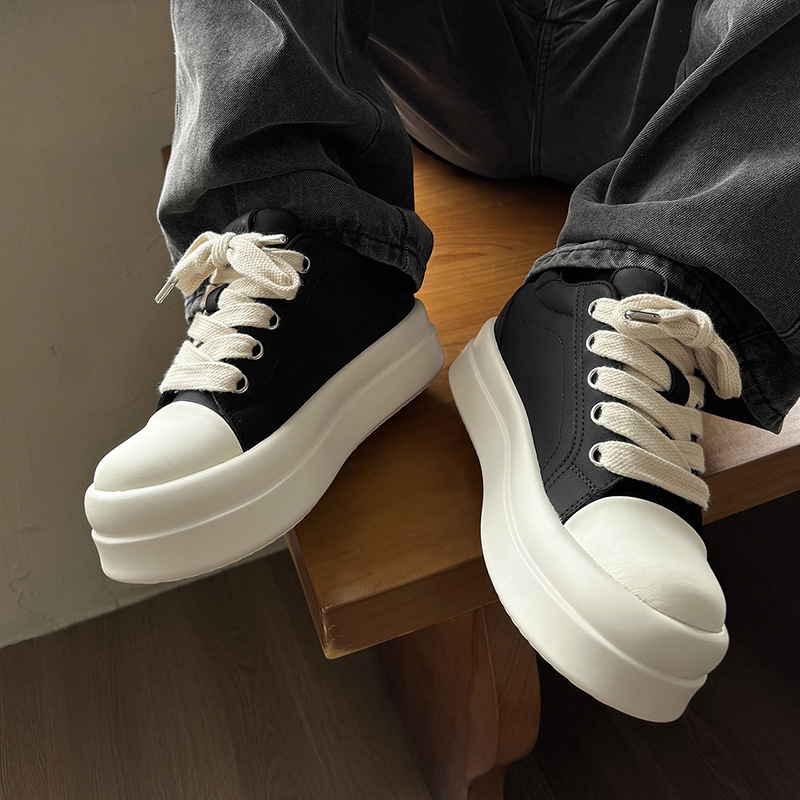 Unique 8cm Height-Increasing Sneakers for Men, Autumn Thick-Soled Versatile Casual Shoes for Men and Women, Mickey Big-Toe Shoes, Trendy