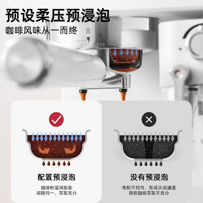 Cross-Border Foreign Trade Espresso Machine Household High-Pressure Automatic Milk Foaming Smart Color Screen All-In-One Coffee Machine