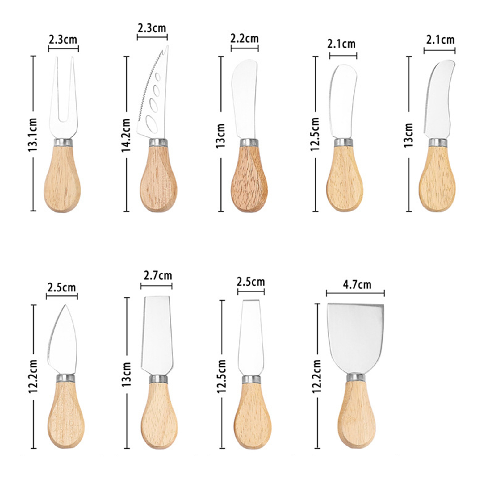 Spot Wholesale Cheese Knife Stainless Steel Cheese Knife Set Baking Tools Butter Knife Butter Pizza Knife Four-Piece Set