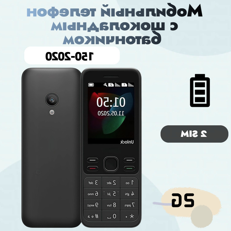 Cross-Border Mobile Phone 2g Non-Smartphone Straight Dual Sim Elderly Phone Button Phone Foreign Trade
