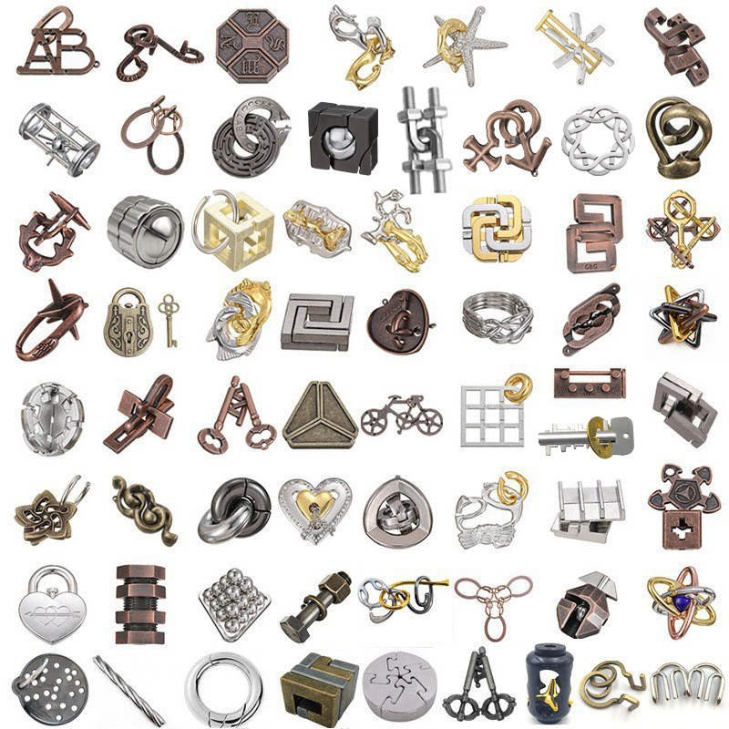 puzzle zinc alloy unlock intelligence release luban lock educational toys children nine chain kongming lock horseshoe lock