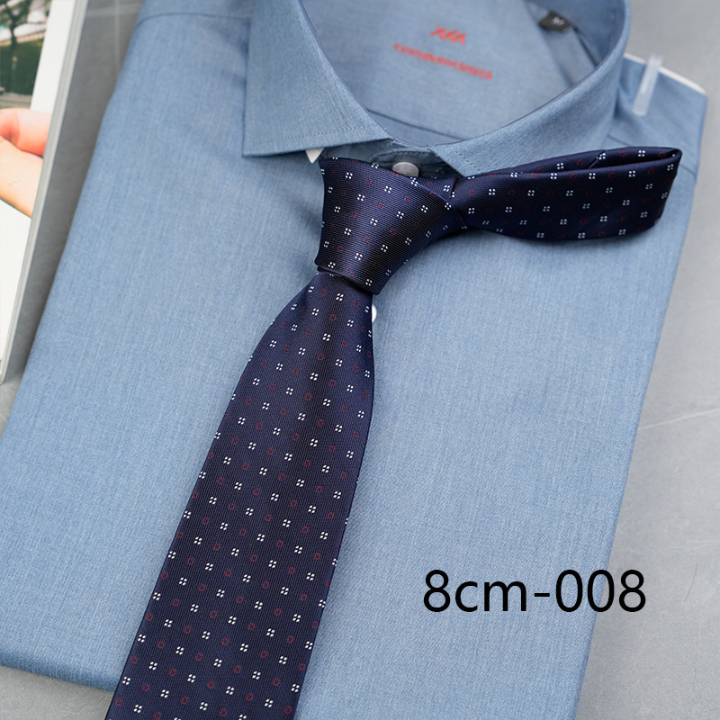Business Men's hand tie 8cm wide round dot Plaid date meeting leisure trendy accessories factory direct supply