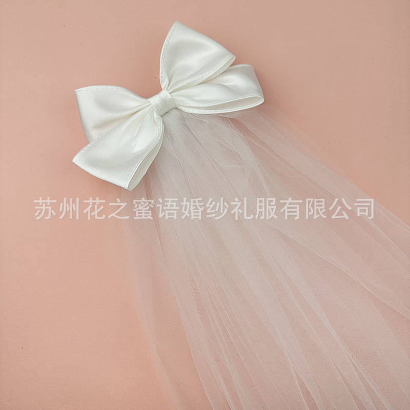 Бант вуаль легкая вуаль маленькая свежая простая милая невеста свадебное фото высококачественная головная повязка для путешествий