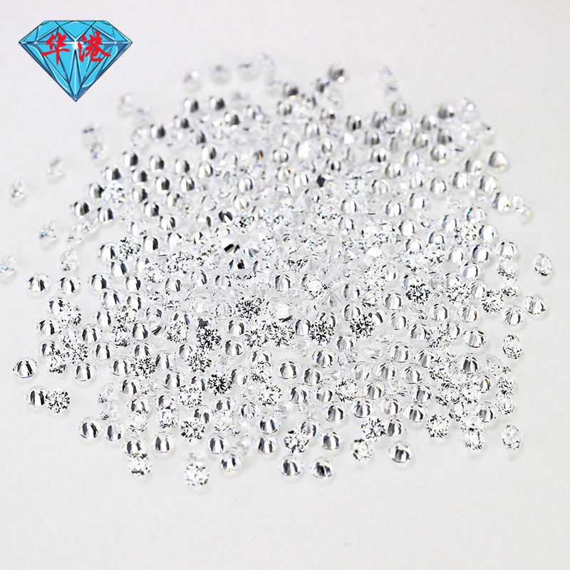 Hua Gang gem 5A small round white color synthetic cubic zirconia Wuzhou zircon bare stone artificial CZ Diamond