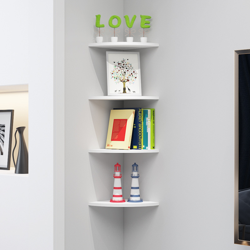 Угловая полка для стены, кухни, спальни, плавающая угловая треугольная полка, настенная, без сверления