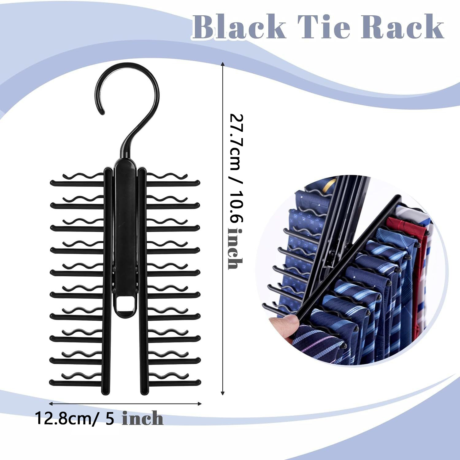 Tie Storage Rack Hanger Large Capacity Belt Belt Storage Rack 20-position Buckle Wardrobe Silk Scarf Hanger Belt Rack