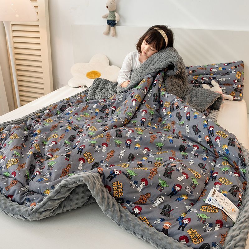 Winter Thickeneded Bean Blanket Baby Spring & Fall Comfort Blanket Kidsren's Baby All Year Round Coral Velvet Small Blanket Soybean Quilt