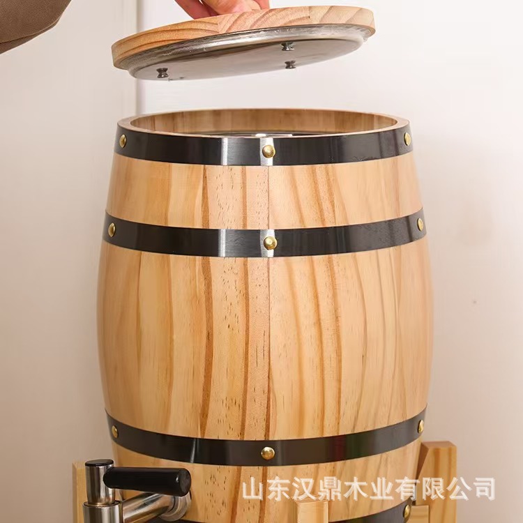 Oak Wine Barrel Desktop Vertical Wine Barrel Household Beer Wine Decorative Barrel Wine Making Liquor Solid Wood Wine Barrel