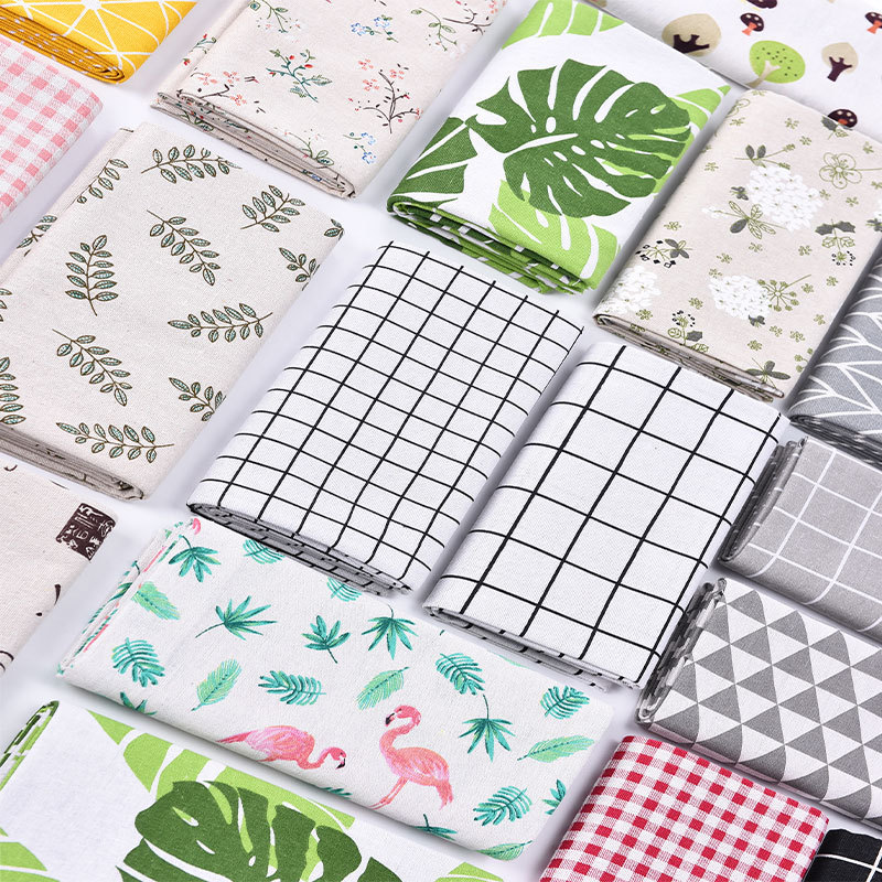 [A large number of in stock can be wholesale] cotton and linen fabric printed cloth plaid cloth curtain sofa fabric ins style tablecloth