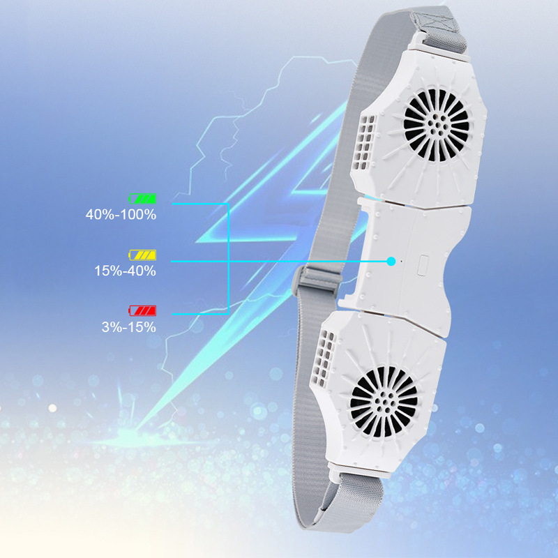 Портативный вентилятор на пояс с двойной головой для активного отдыха, велоспорта, альпинизма и рыбалки