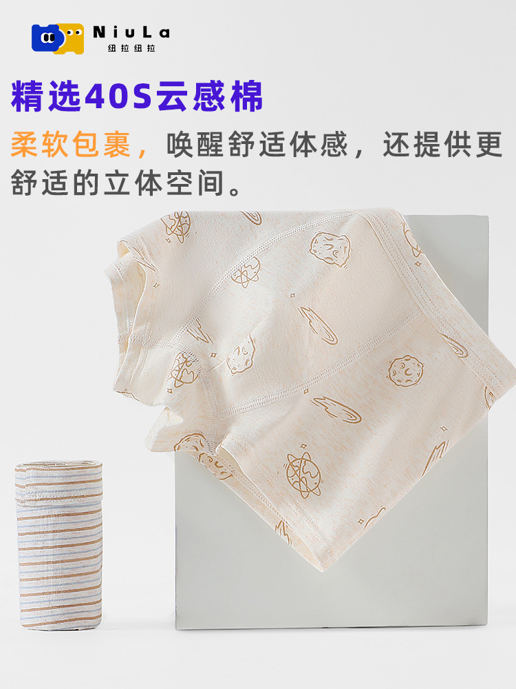 [Silk Antibacterial Crotch] Boys Underwear Children's Pure Cotton Category a Boys Boxer Shorts