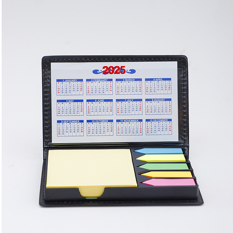 Cross-border dedicated factory direct sales business PU note box with calendar note index n times stickers can be customized LOGO