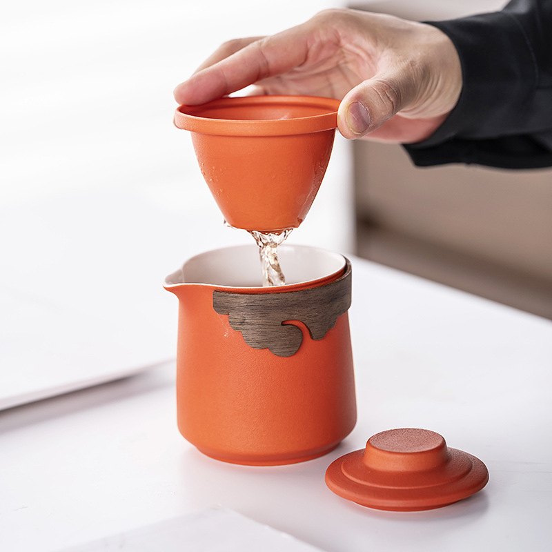 Travel Tea Set Portable Kung Fu Set Wholesale Japanese Style Outdoor Quick Cup Business Gift Dehua Ceramics