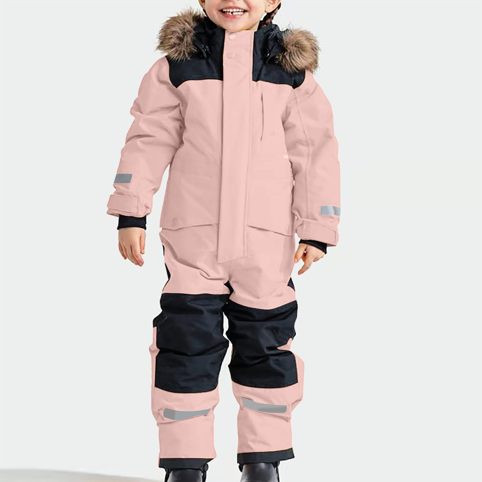 New product in stock factory direct foreign trade cross-border outdoor one-body ski clothing waterproof fleece-lined thick warm boys and girls