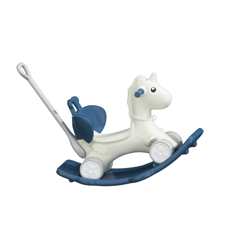 Wooden Rocking Horse for Children, Two-In-One Rocking Chair, Baby Sliding Mat, Small Wooden Horse Toy, Balance Training