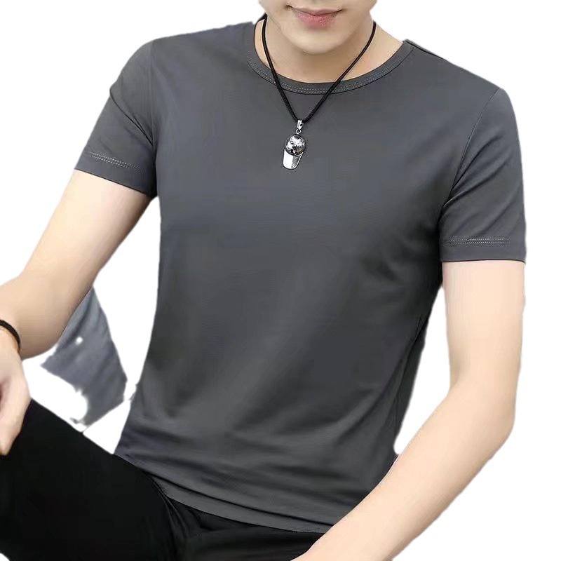 Source manufacturers summer men's breathable cool feeling ice silk T-shirt thin short sleeve T-shirt men's quick drying men's half sleeve