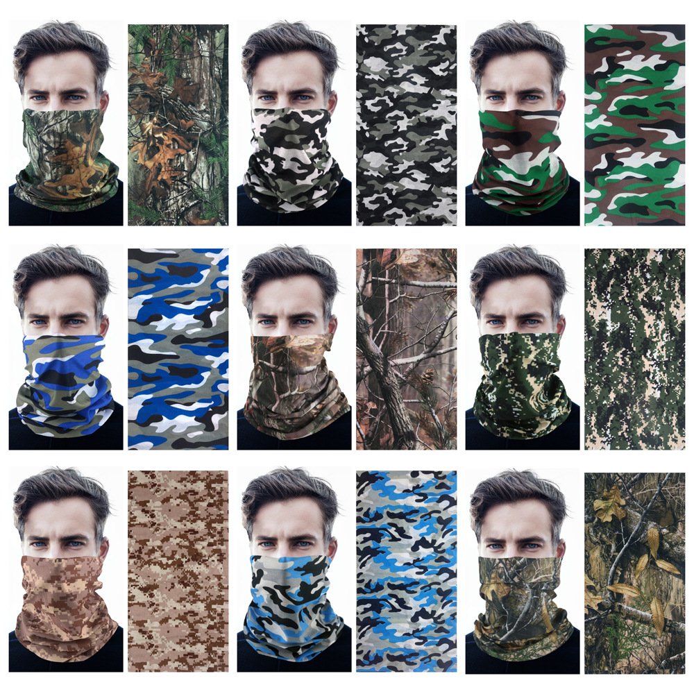 Outdoor sun protection dustproof riding Magic headscarf seamless camouflage headscarf bionic face scarf scarf head cover BANDANA