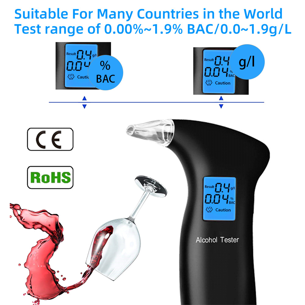 English Alcohol Tester Breathalyzer for Detecting Alcohol for Home and Car Use Cross-Border