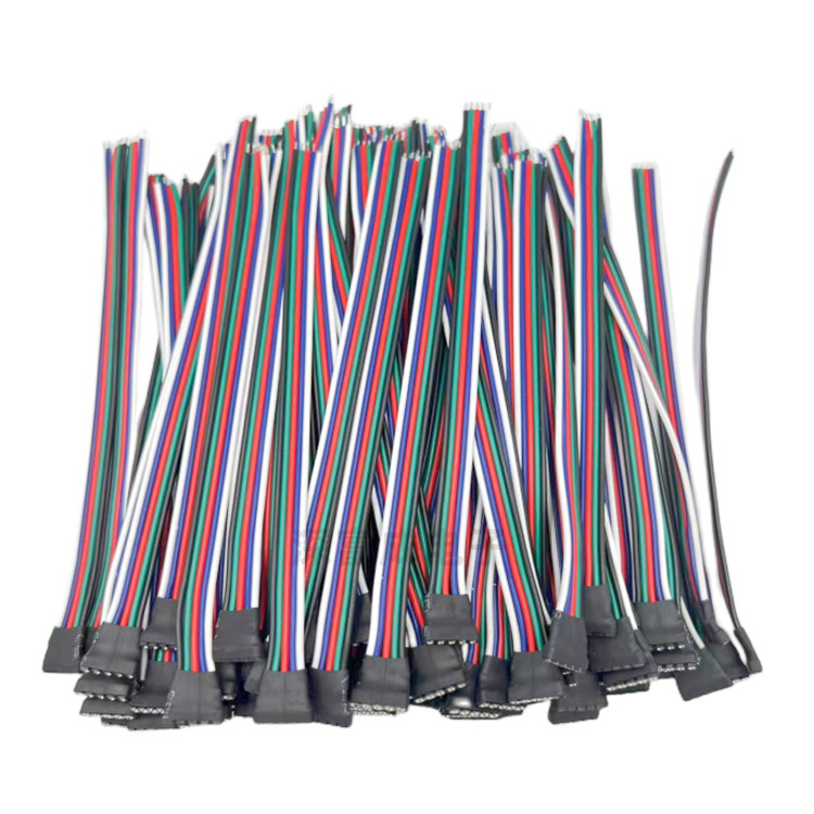 LED light bar connecting line 5p row female single head line 5p row pin line rgbw light strip connecting line heat shrinkable sleeve pipeline