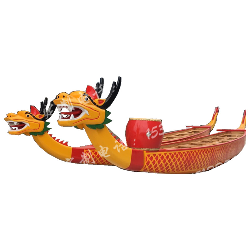 Dragon Boat Race Boat Customized 12-Person 24-Person National Standard Dragon Boat Traditional Hand-Paddled Wooden Dragon Boat Festival Fiberglass Dragon Boat