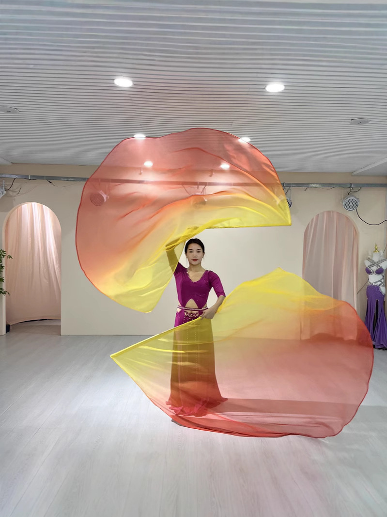 Classic Stage Performance Clothing Gradient Semicircle Flag Colorful Gauze Scarf Praise Flag Sports Meeting Prayer Flag Manufacturer Wholesale