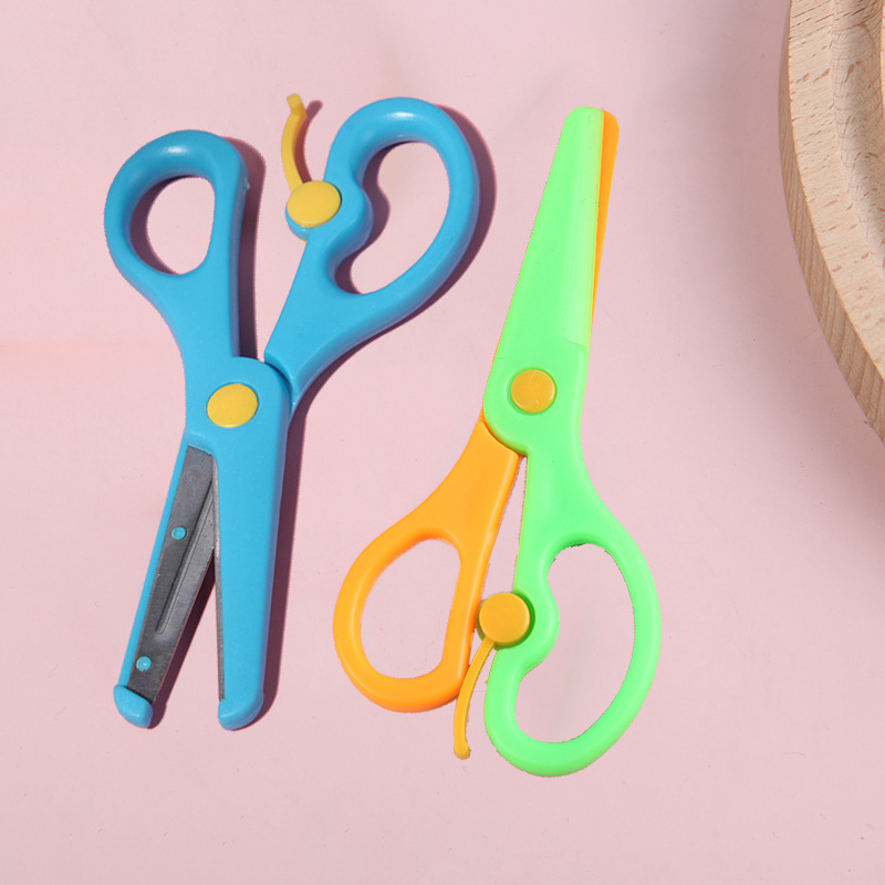 Children's plastic scissors primary school stationery spring safety scissors kindergarten diy paper-cut art scissors wholesale