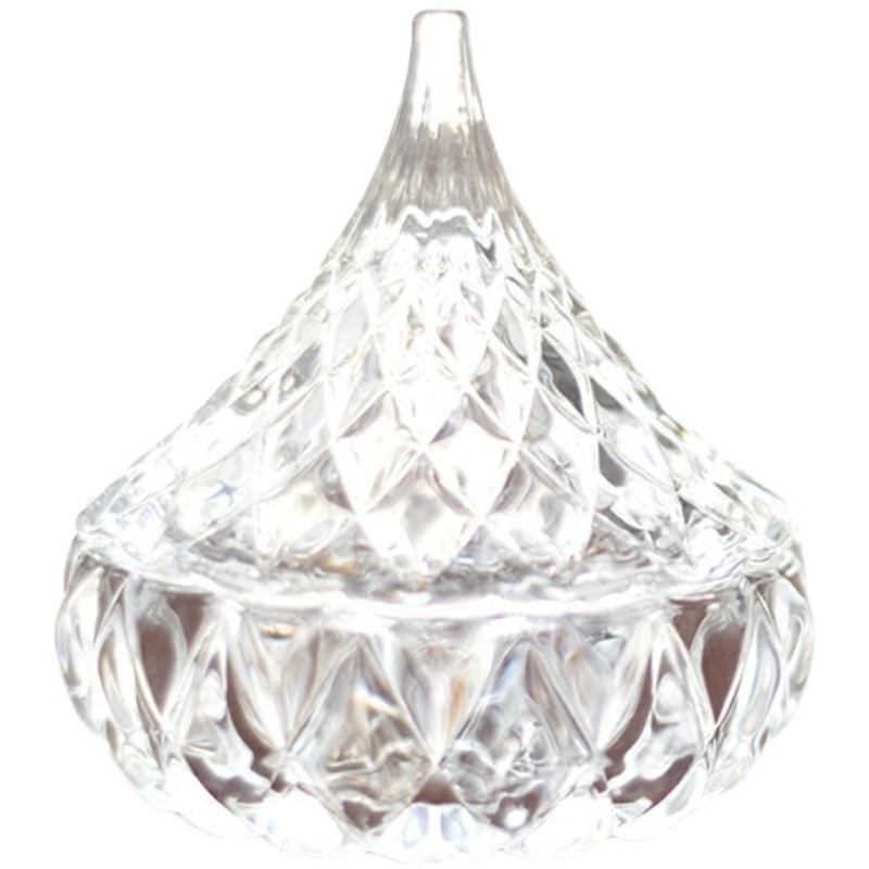 [Internet Celebrity Recommendation] Glass Pine Nut Water Drop Candy Jar with Lid Crystal Degaussing Bowl Jewelry Box Decoration