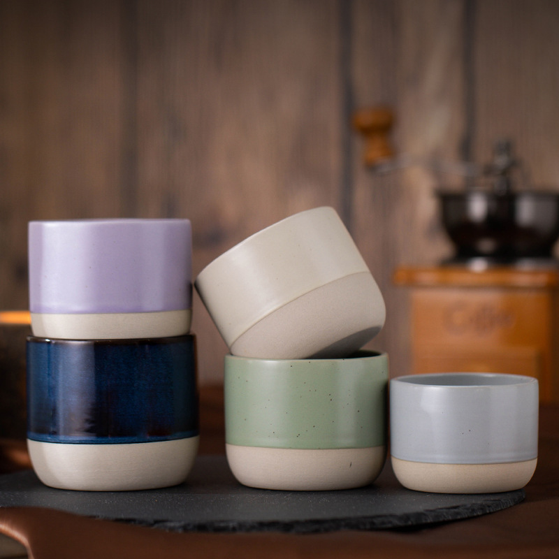 Cross-border Japanese style stoneware concentrated coffee cup vintage ceramic Kung Fu Tea Cup master tea cup office household water Cup