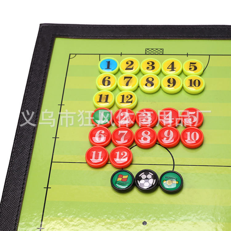 Wholesale five-a-side football tactical board leather teaching board foldable with magnetic coach sand table with magnetic stone eraser