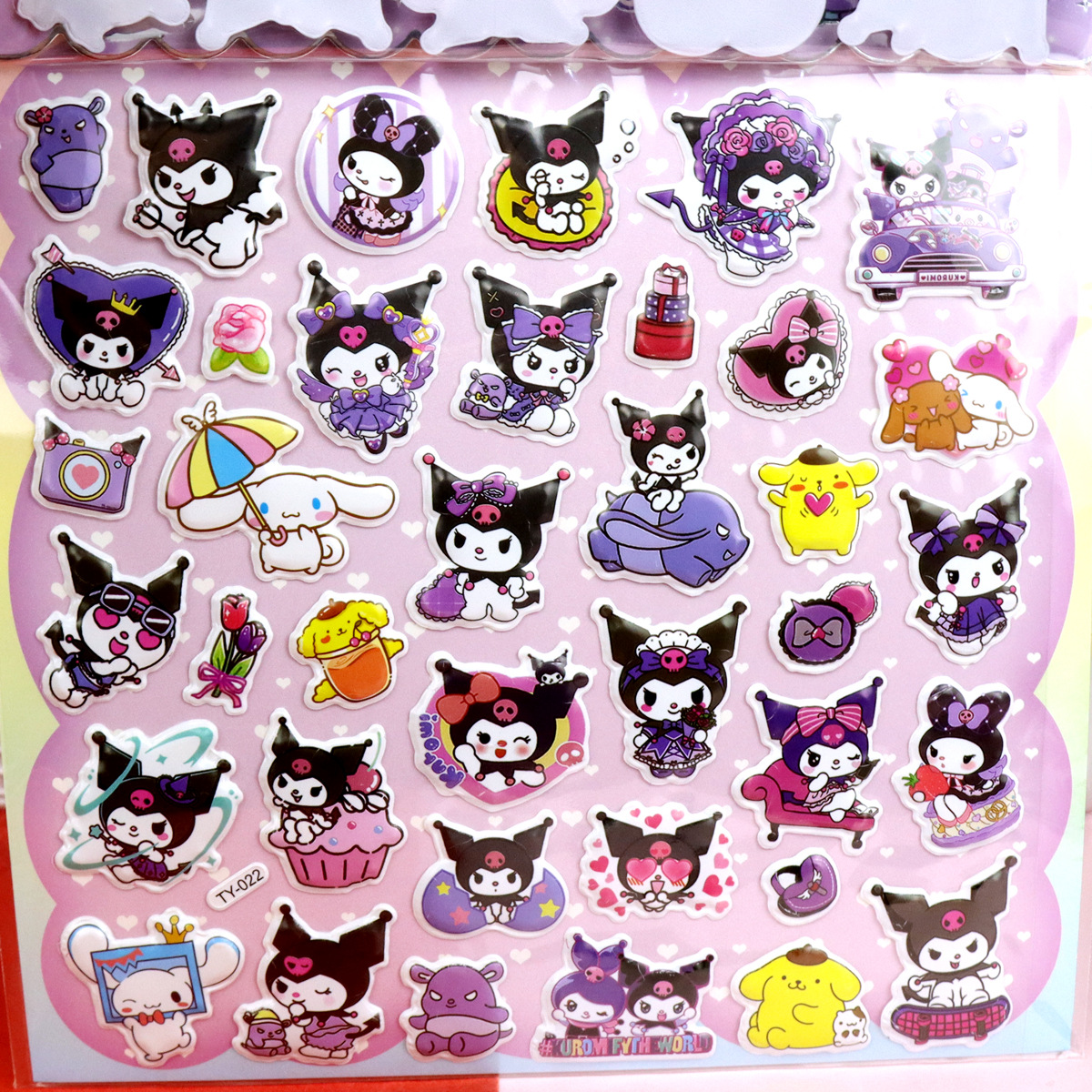 Children's Cartoon Stickers Double-Layer Stereo Sanrio Kurome Melody Jiika Wow Mountains and Seas Bubble Stickers