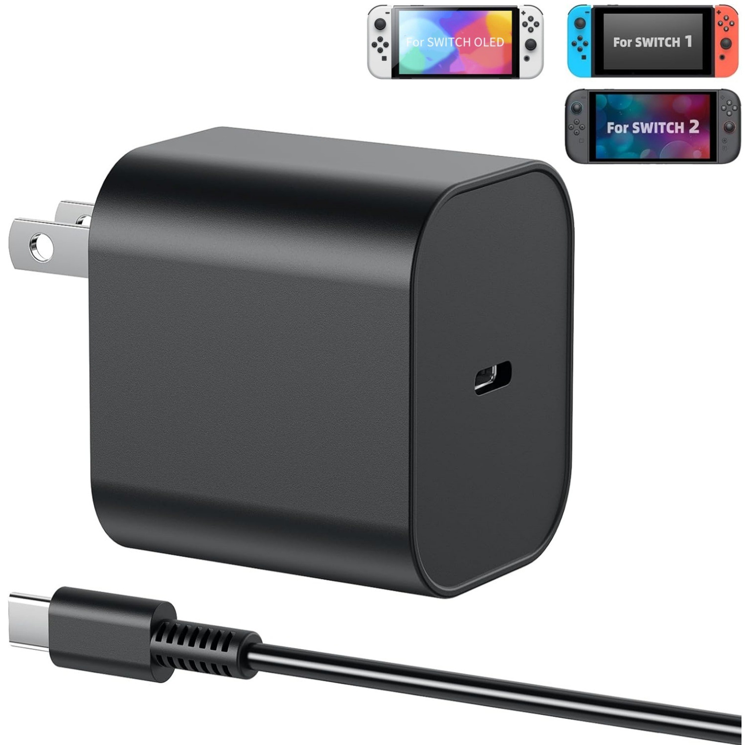 2025 New Model Suitable for Nintendo Switch2 Game Console Power Supply 60W European, American, British, Japanese and Korean Ns2 Charger