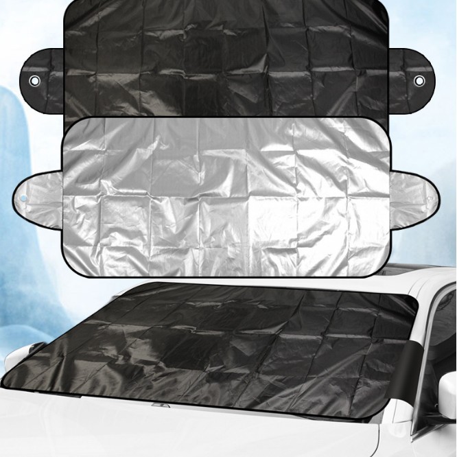 Автомобильный солнцезащитный экран для лобового стекла двойной черно-серебристый изолированный портативный экран