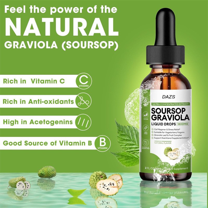 Cross-Border Tk Hot-Selling Soursop Graviola Liquid 60ml in Stock Direct Sales