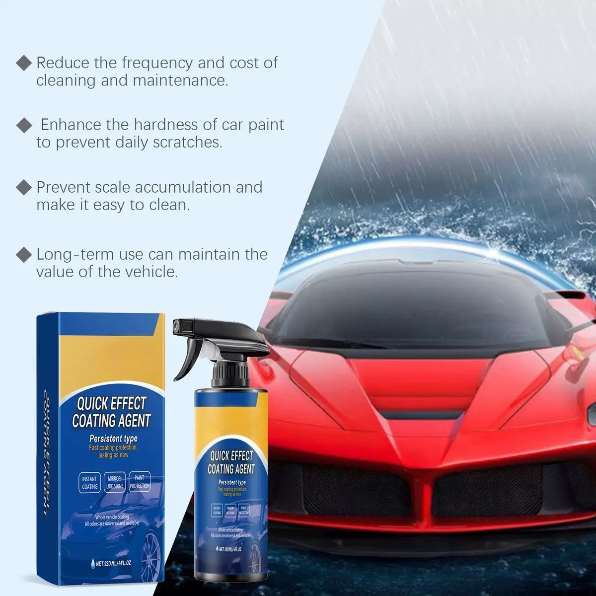 Cross-Border Hot Product Undersunny Car Shine Car Brightener Coating Polishing Spray Coating in Stock