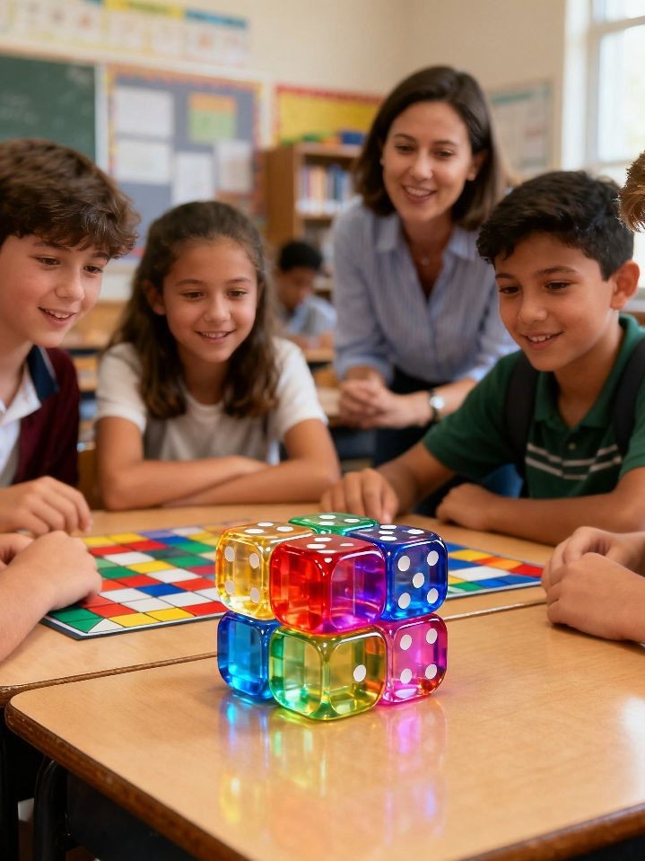 Spot Wholesale 10mm Colorful Transparent Rounded Corner Board Game Running Group Props Game Entertainment Acrylic Crystal Small Dice