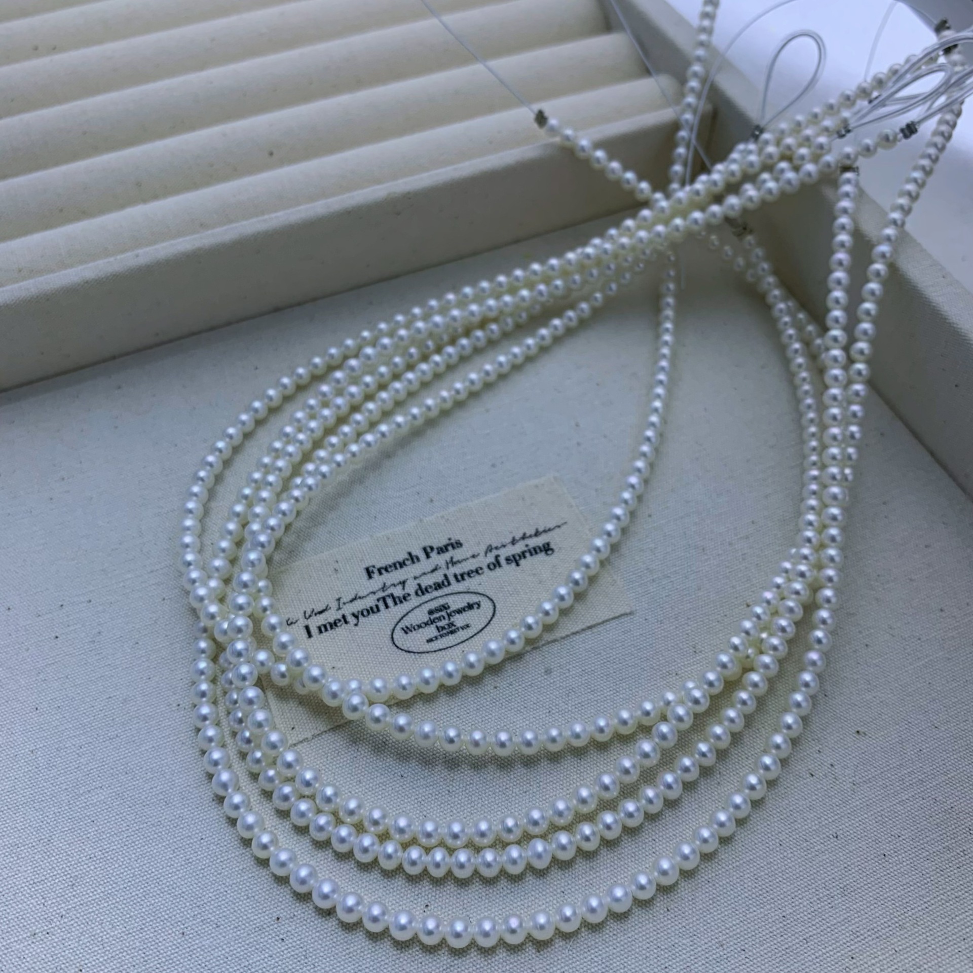 Zhuji Natural Freshwater Pearl Necklace 3-4mm Baby Beads Millet Chain Nearly Perfect Round Extremely Bright and Flawless S925 Silver