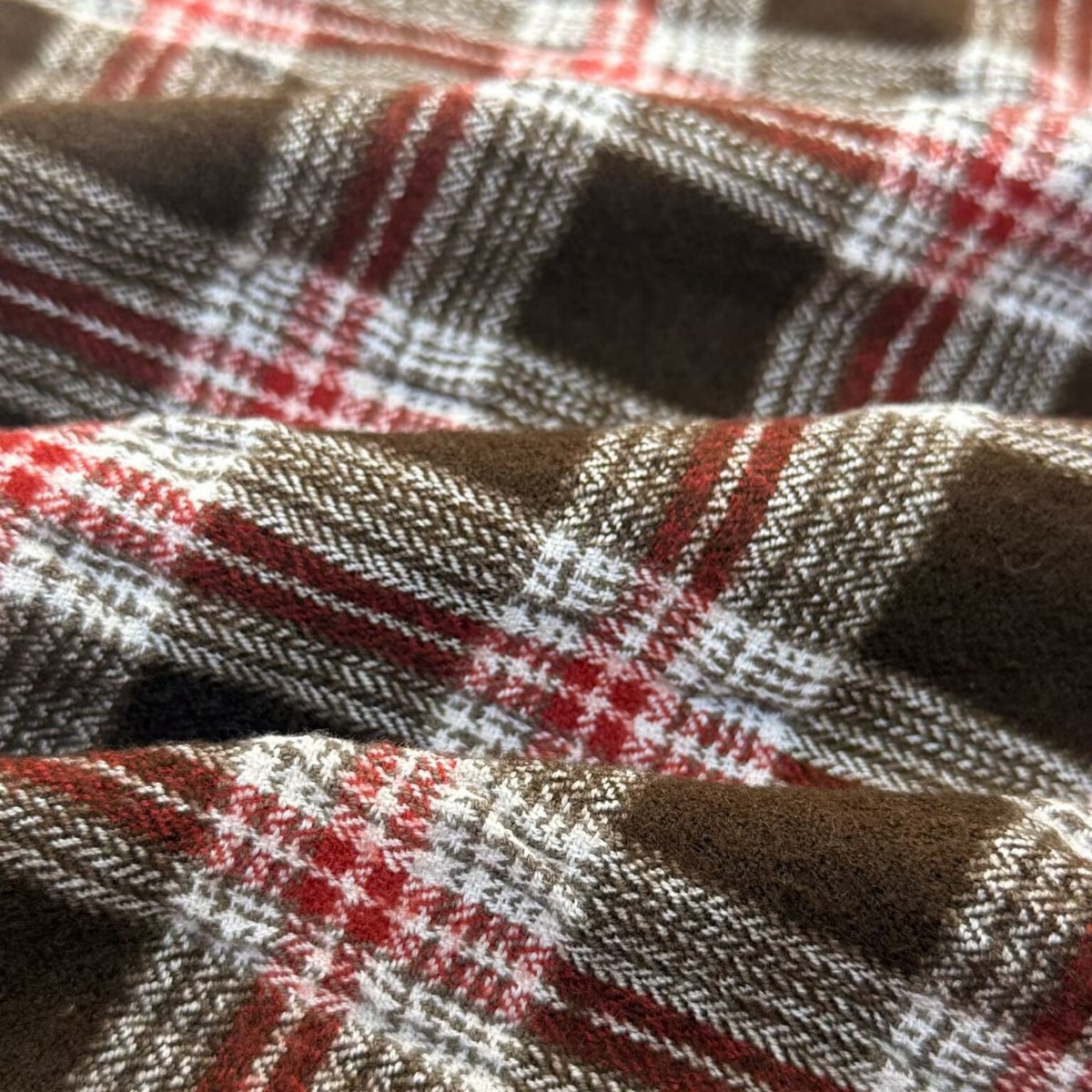 Retro Plaid Old Money Fabric Old Money Bubble Plaid Woolen Fabric 150cm 280g