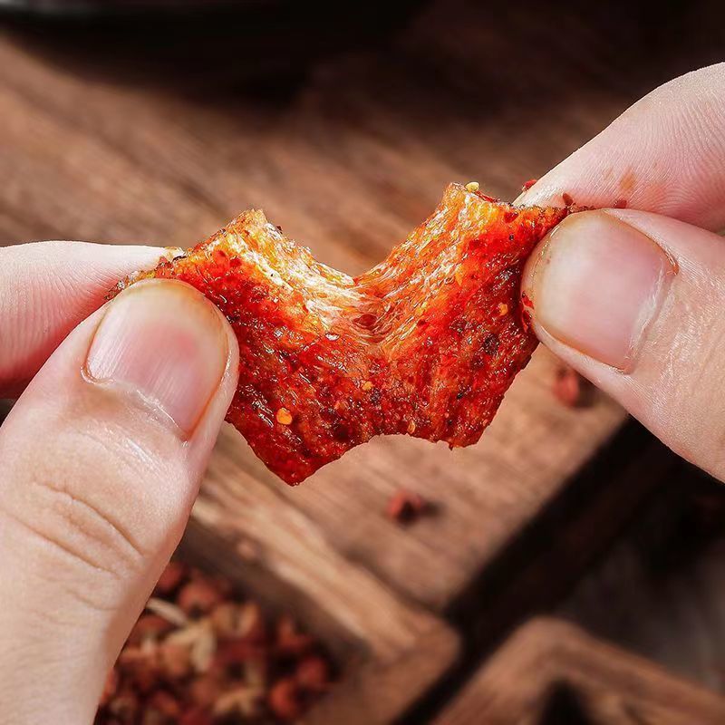 Spicy Meat Strips Childhood Classic 90S Snack Spicy Strips Nostalgic Spicy Vegetarian Internet Sensation Popular Item