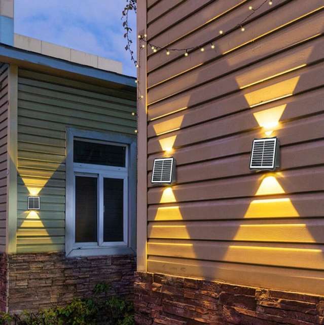 Solar outdoor wall washer lamp outdoor courtyard waterproof villa garden wall lamp landscape decoration layout spotlight