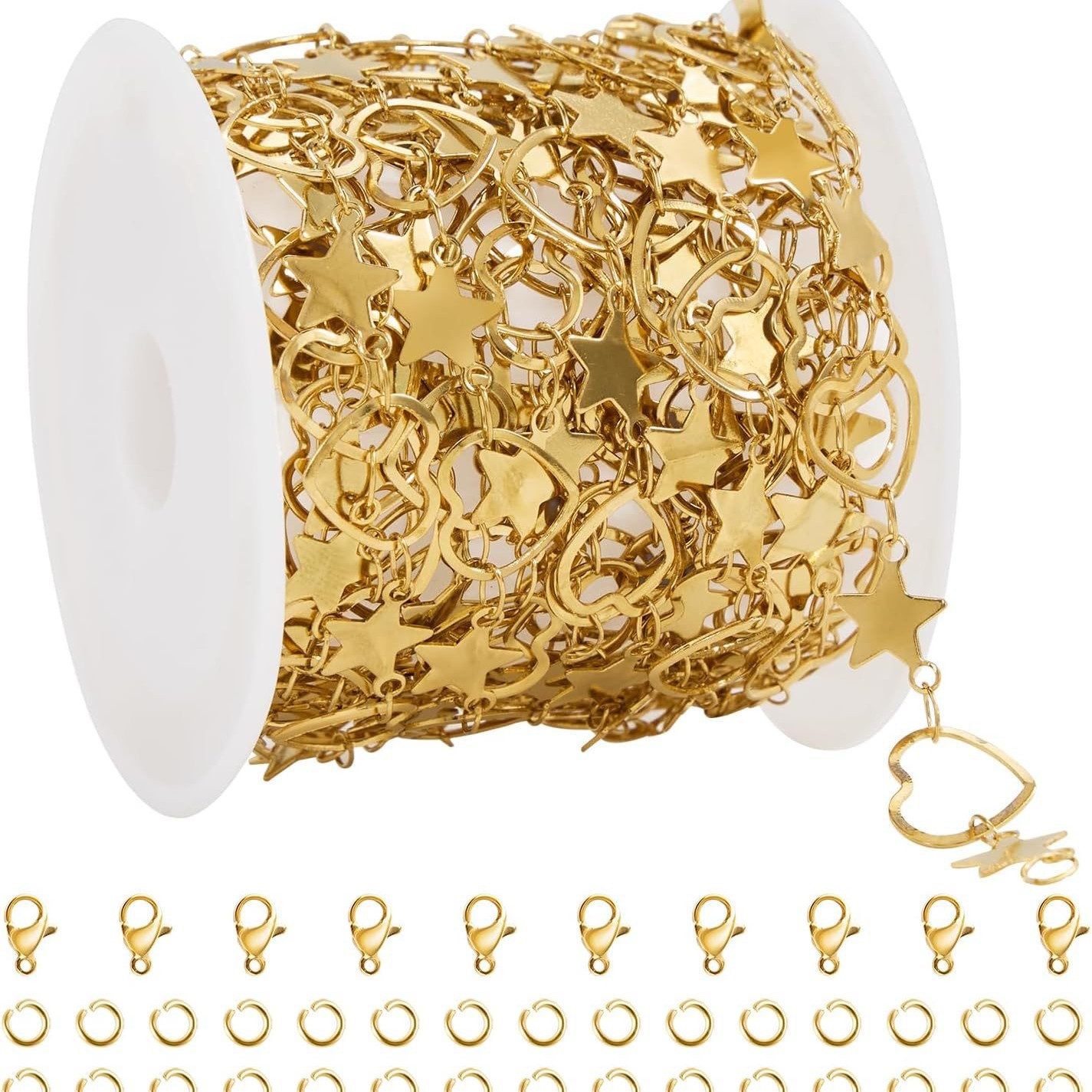 Цепочка из нержавеющей стали ручной работы, звенья бамбука 3:1