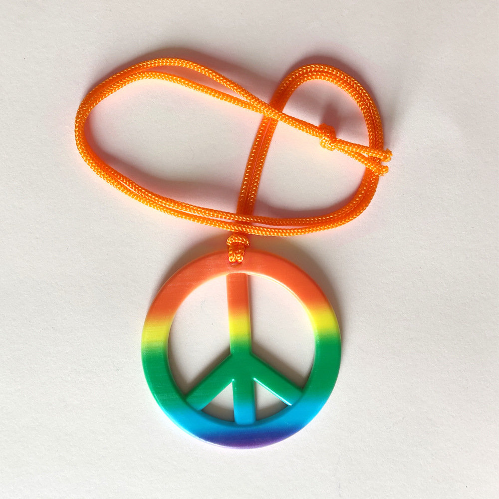 Cross-border Exaggerated Gold Silver Color Peace Earrings Necklace Halloween Plastic Earrings Costume Accessories