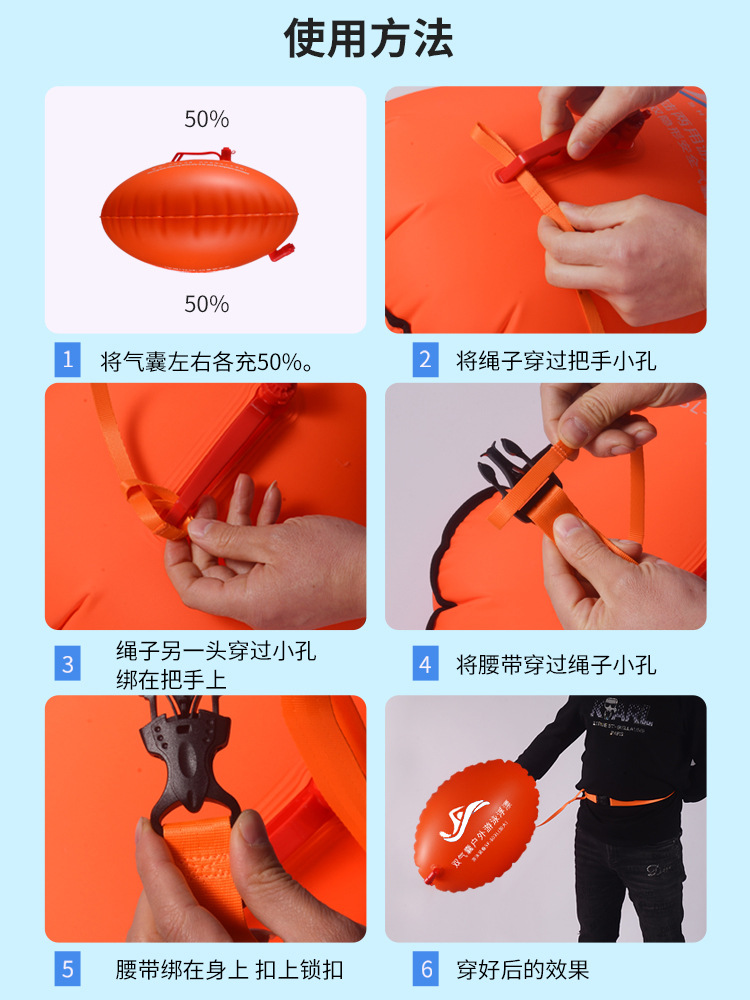 Swimming Bag with Double Airbags, Thickened for Safety, Swimming Equipment Float, Outdoor Anti-Drowning Life-Saving Gadget