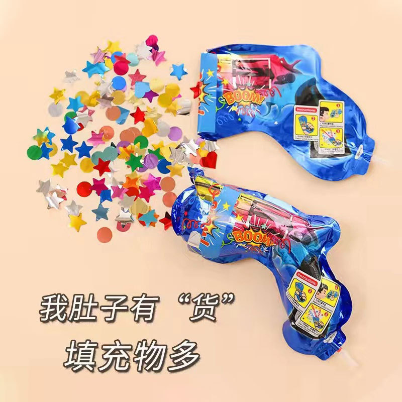 Birthday atmosphere fireworks small salute spray tube hand-held gun fireworks New Year automatic inflatable wedding ribbon salute gun
