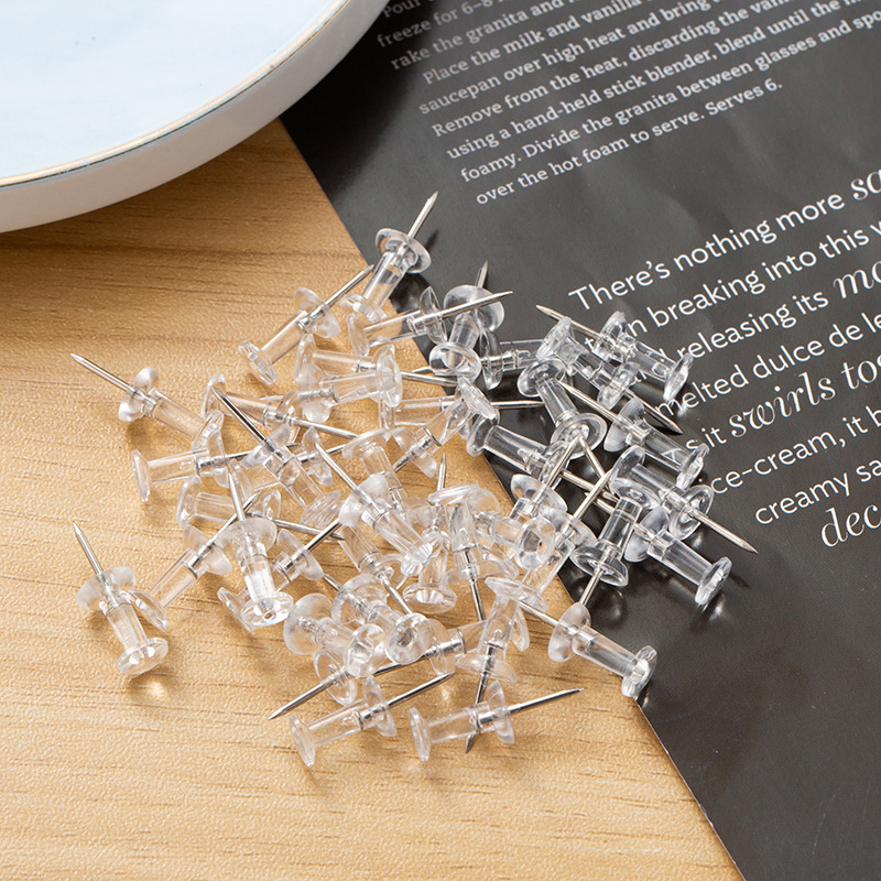 Yiwu Amazon special color transparent I-shaped nails I-shaped nails plastic pushpins press nails bulk