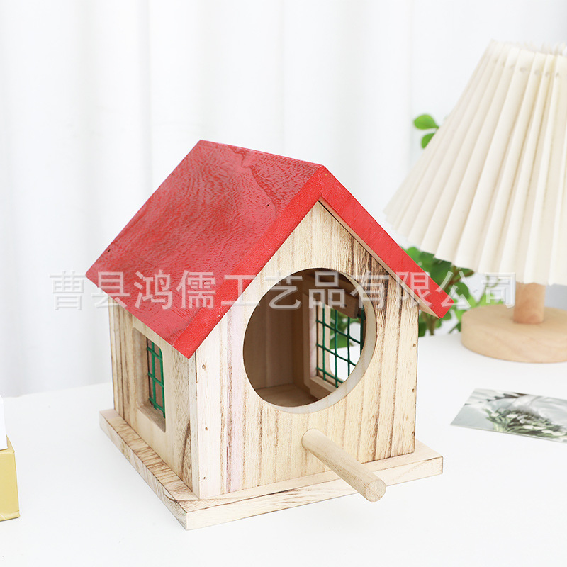 Wooden Creative Hamster Shelter Small Animal Landscaping Supplies Solid Wood Small House Flower Rat Guinea Pig Wooden House